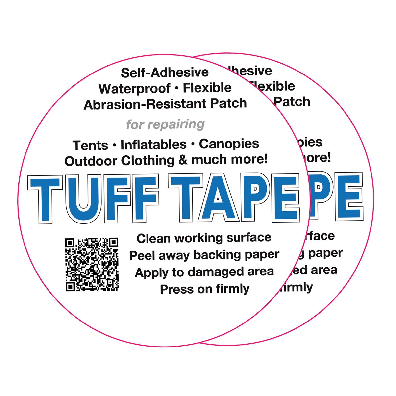 TUFF Tape Waterproof Repair Patches 75mm (2-Pack)