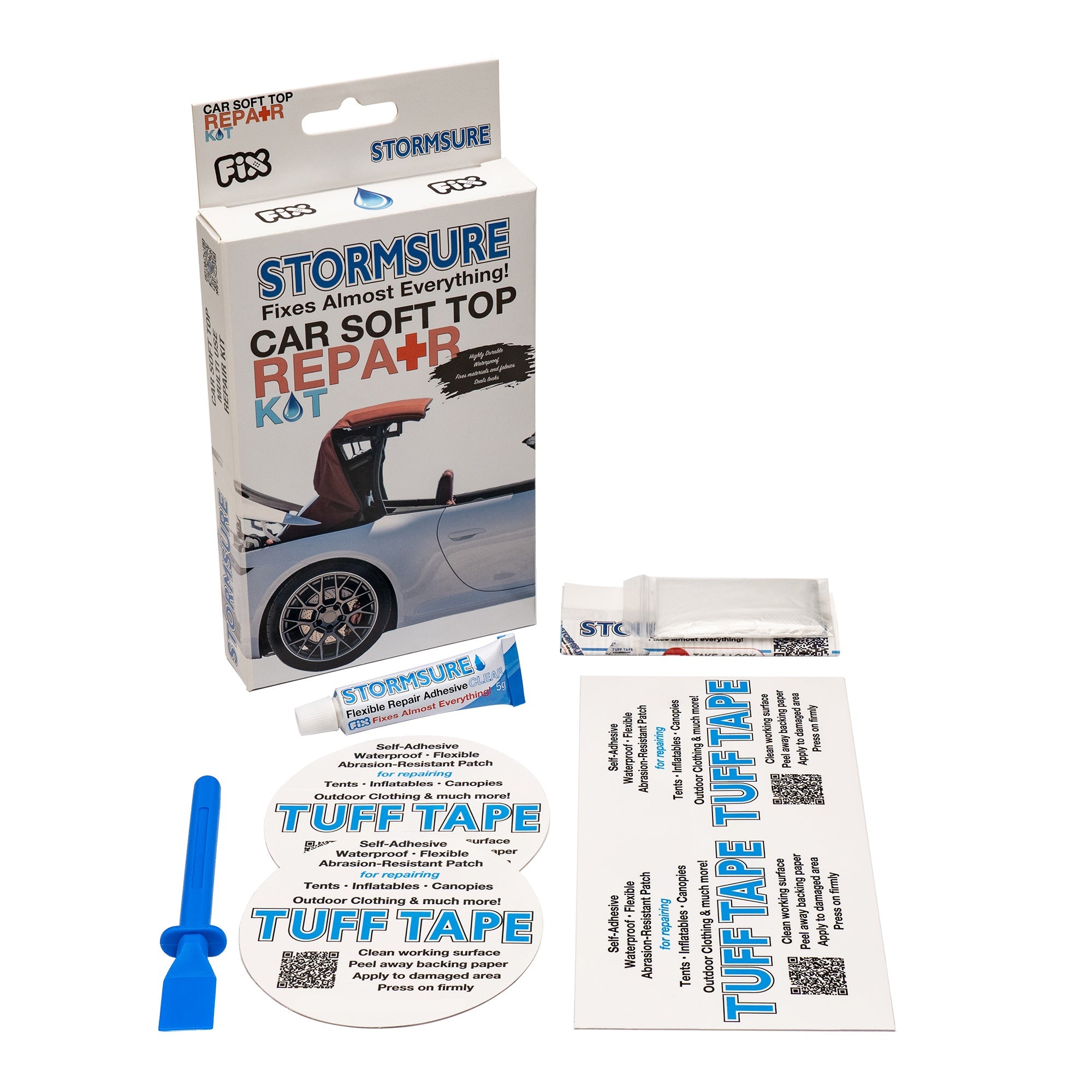 Stormsure Car Convertible Soft Roof Top Repair Kit Clear