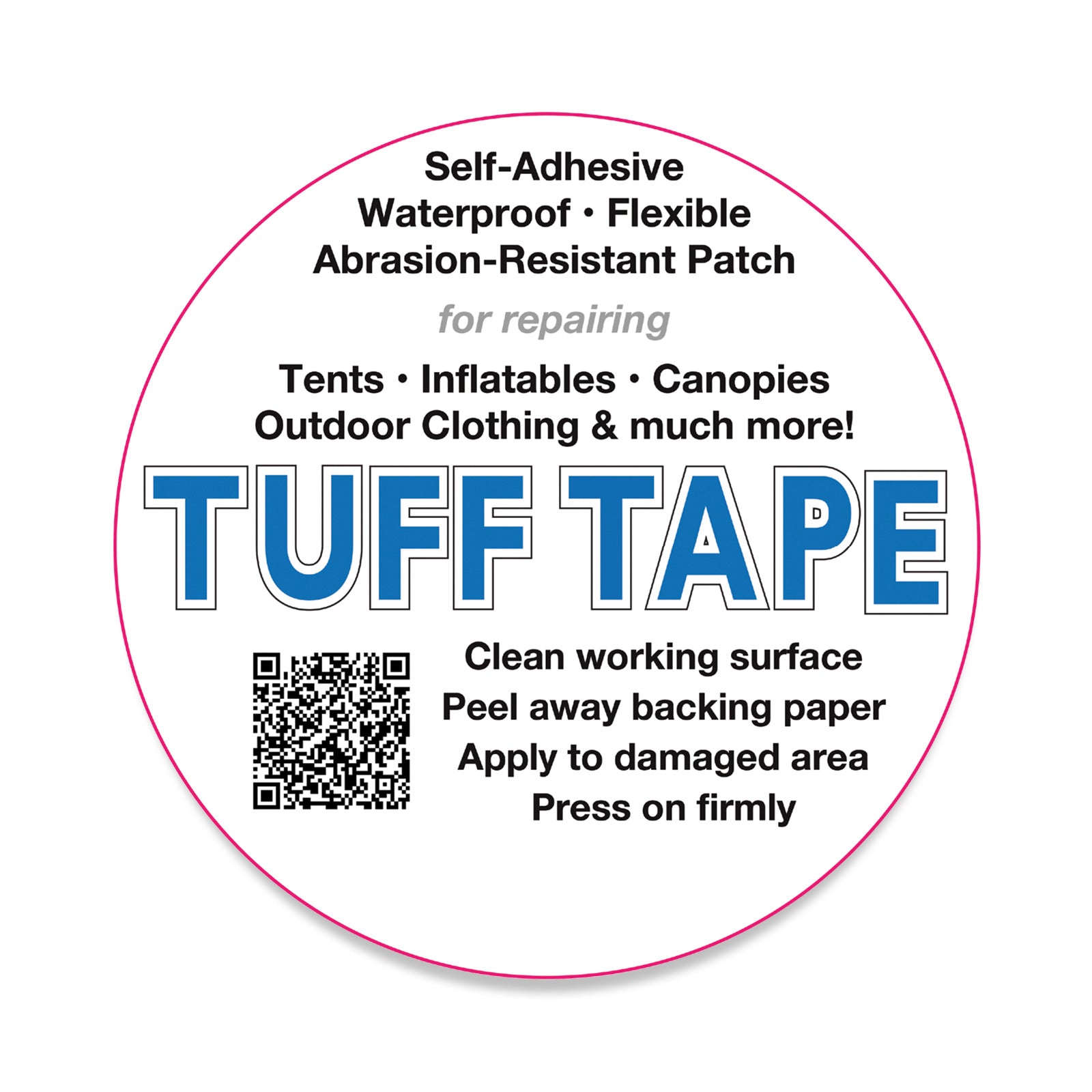 TUFF Tape Waterproof Repair Patches 75mm (100-Pack)